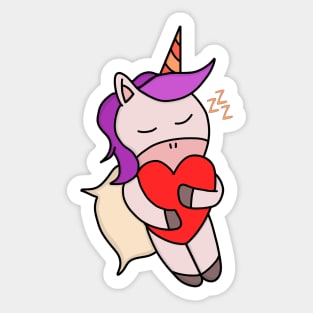 Unicorn sleeping in love Sticker